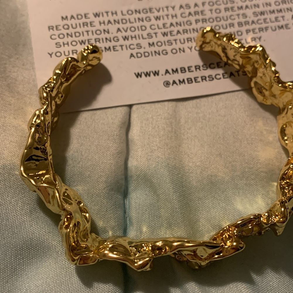 Amber Sceats Emery Cuff 24 Karat Gold Plated‎ Bangle - Picture 2 of 4